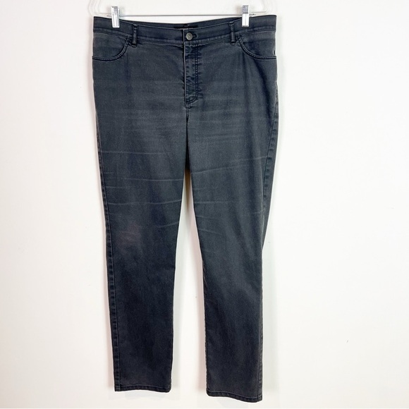 LAFAYETTE 148 NEW YORK DARK GRAY STRAIGHT LEG JEANS WOMENS SZ 14 - Picture 1 of 5